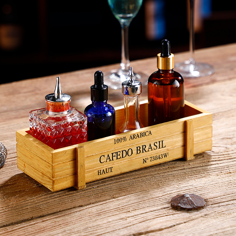 吧台工具b收纳盒器调酒酒具酒盒苦精具装饰盒苦精器具复古小木盒