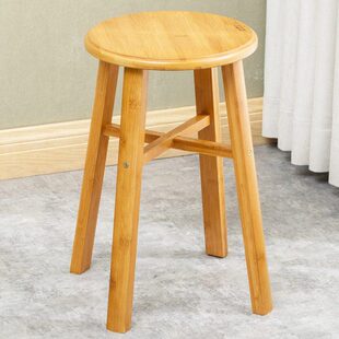 楠竹小凳子【碳化圆凳新中式矮凳简约色】方凳榫卯结构经济型家用