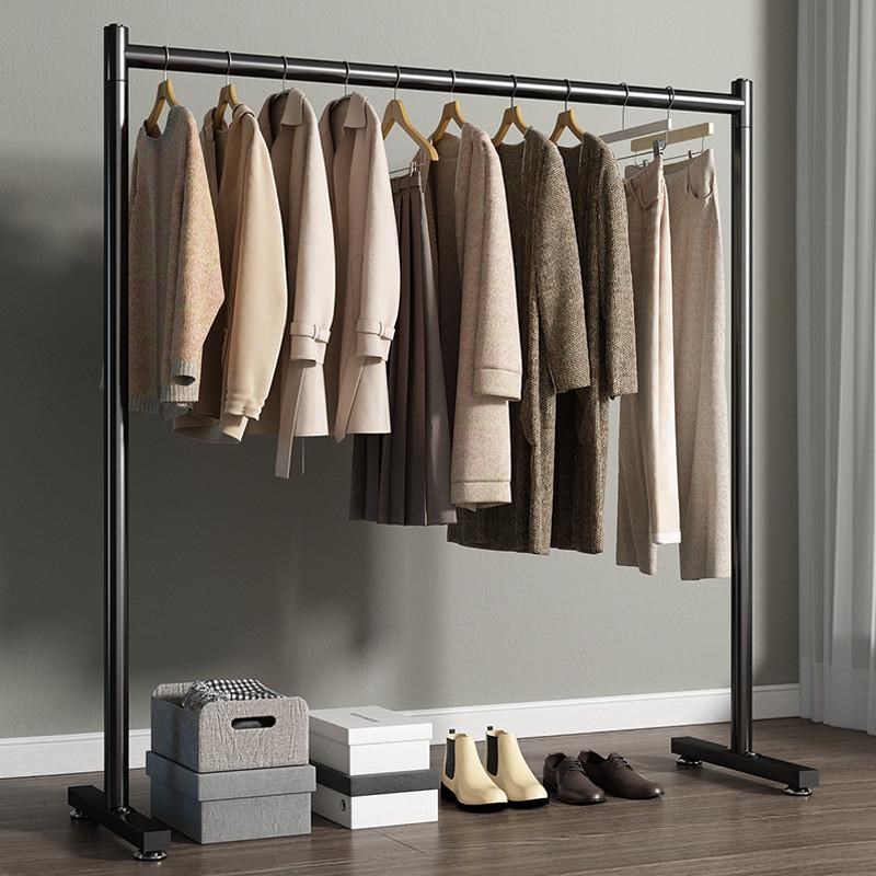 阳台晾衣b架落地卧室挂衣架家用宿舍室内单杆式衣帽架简易挂衣架