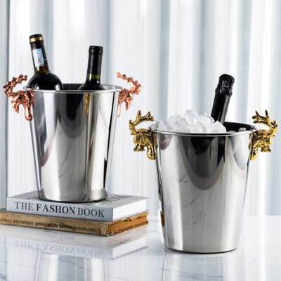 创意红酒器龙镇不锈钢桶家用香槟桶ktv冰桶加厚冰酒会所凤酒吧冰