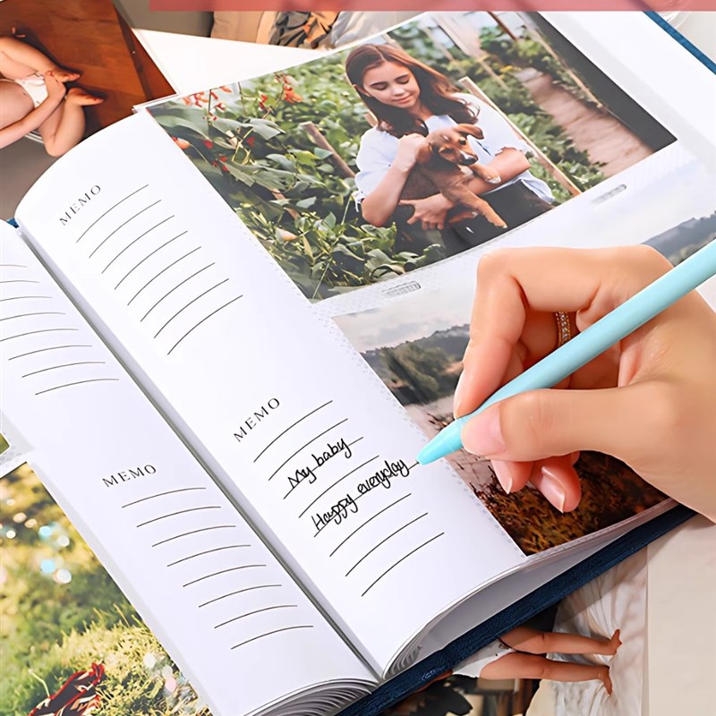 相册可记录d文字6寸简约麻布创意礼品纸芯插袋式照片收纳册影集哈