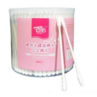 支棉棒头0螺旋爆双头30无菌尖头签化妆棉掏耳朵盒装 炸卫生清洁圆