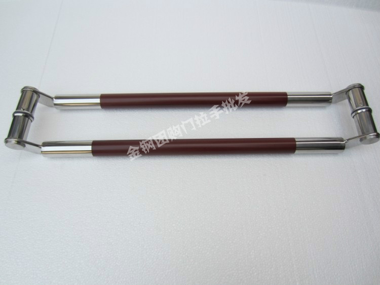 圆管斜角梨木玻璃门拉手不锈钢大门把E手KTV包厢实木门中欧式拉手