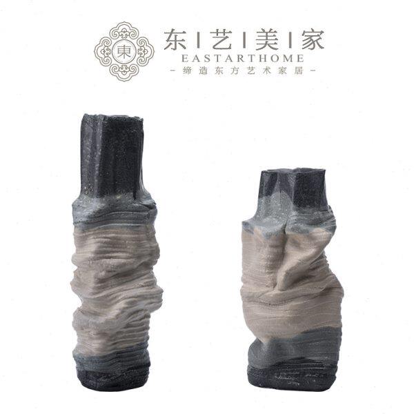 新中式现代简约创意艺术陶瓷花瓶摆件样板房客厅玄关桌面装饰花器