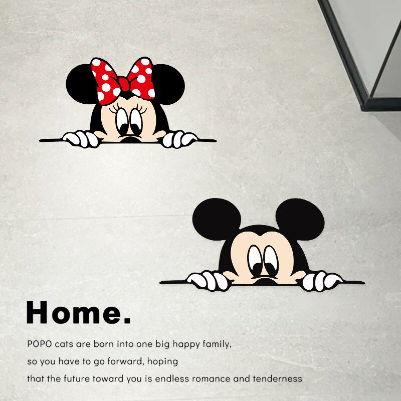 可爱鼠鼠墙面遮丑装饰卫生间防水地贴瓷砖贴地面遮丑神器地板贴纸