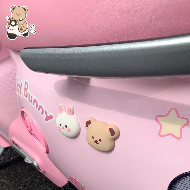 电动车立体装饰贴可爱卡通电瓶自行车装饰品摆件后视镜显示屏贴纸