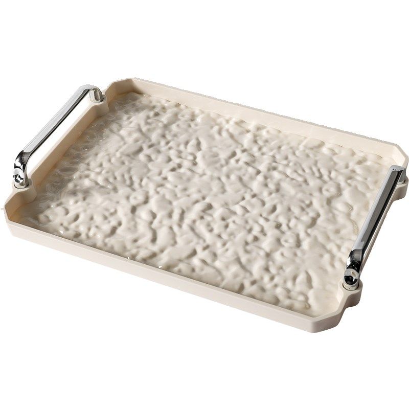 托盘长方形客厅茶几家用轻奢高档美容院亚克力新款茶盘水杯子茶具