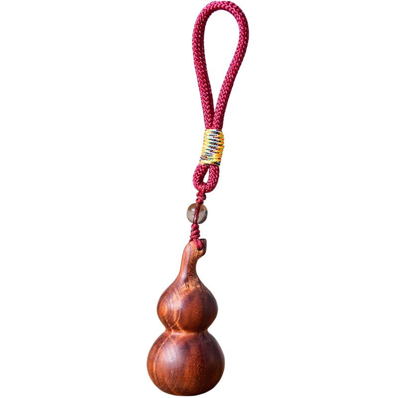 正宗桃木葫芦钥匙扣木雕雷击桃木财富随身汽车钥匙链挂件男女款