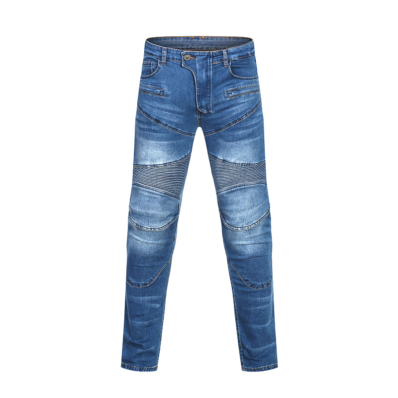 摩托车赛车骑行裤修身弹力机车防摔裤护具骑行牛仔裤春夏秋季