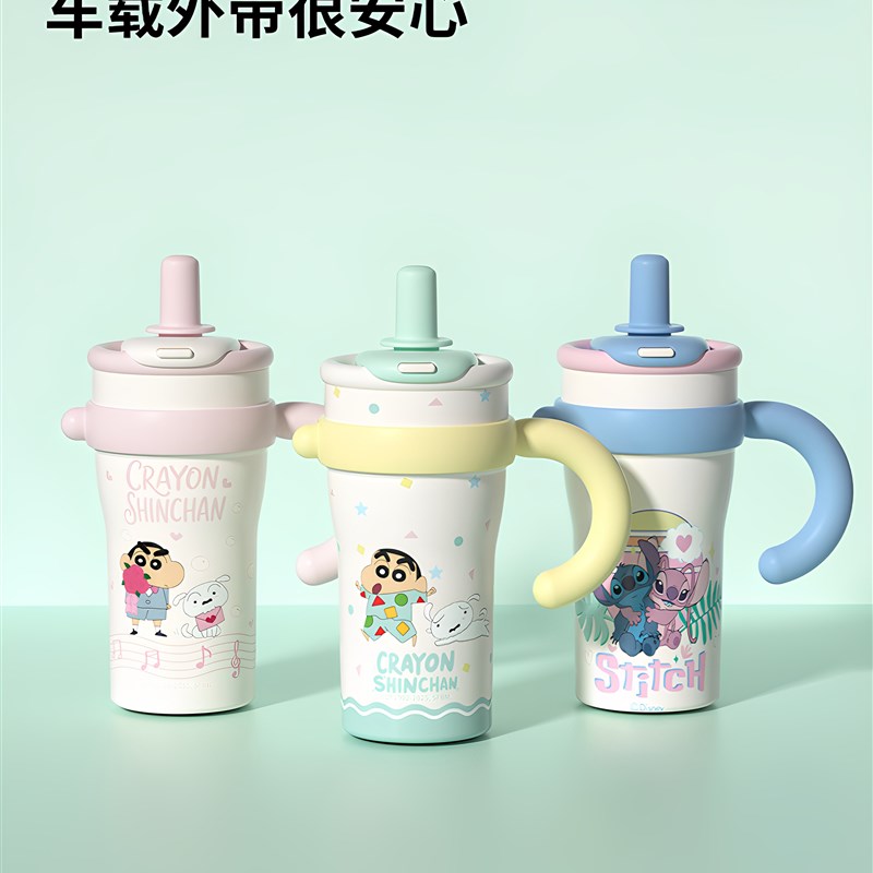 蜡笔鑫灿保温杯的女孩好看2025新的冰杯大容U量水杯陶瓷衬垫