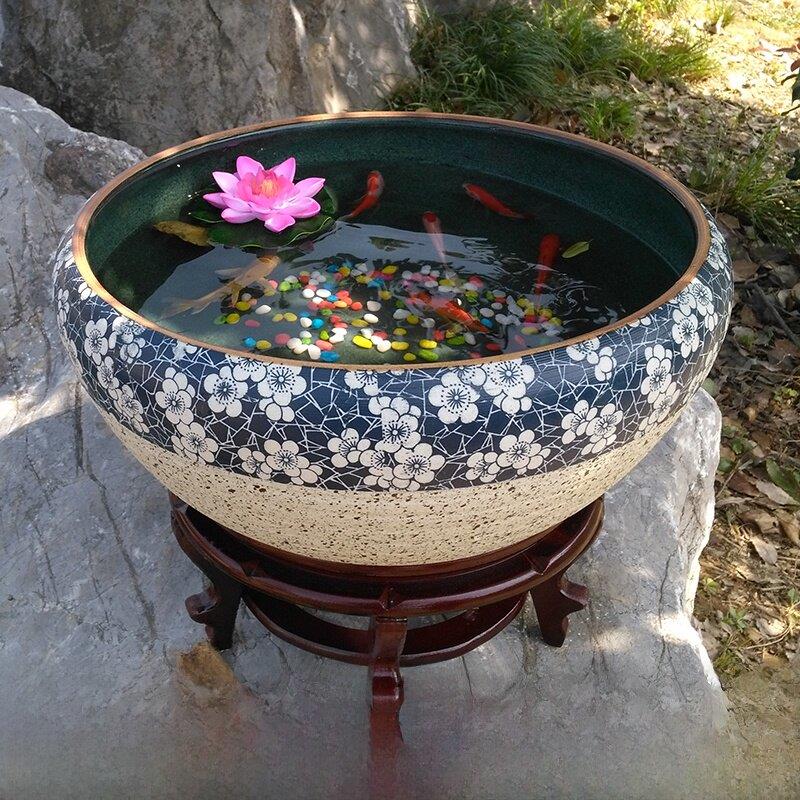 景德镇陶瓷器养金鱼大缸乌龟盆水培植物睡莲碗莲水缸大缸桌面摆件