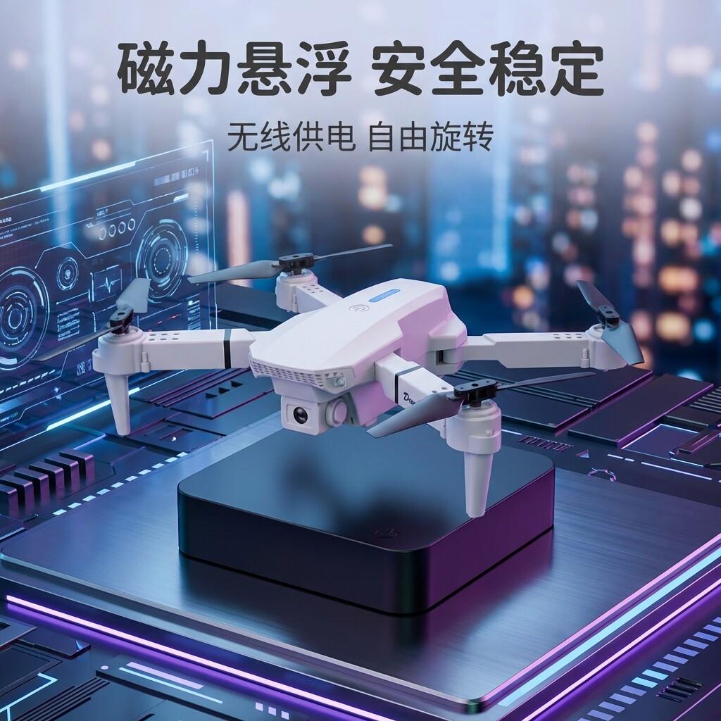 磁浮无人机模型摆件发光旋转家庭航母公司科技摆件送飞友礼物新
