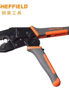 钢盾S035027同轴端子压接钳压线钳棘轮式冷压端子导线电缆手动