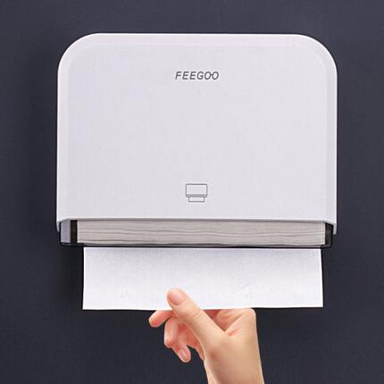 FEEGOO酒店卫生间擦手纸盒挂壁式厕所擦手纸巾盒免打孔抹手纸巾架