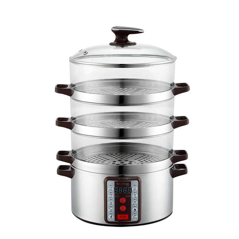 山姆斯32cm大容量多功能多层透明家商用电蒸锅蒸笼定X时保温防干