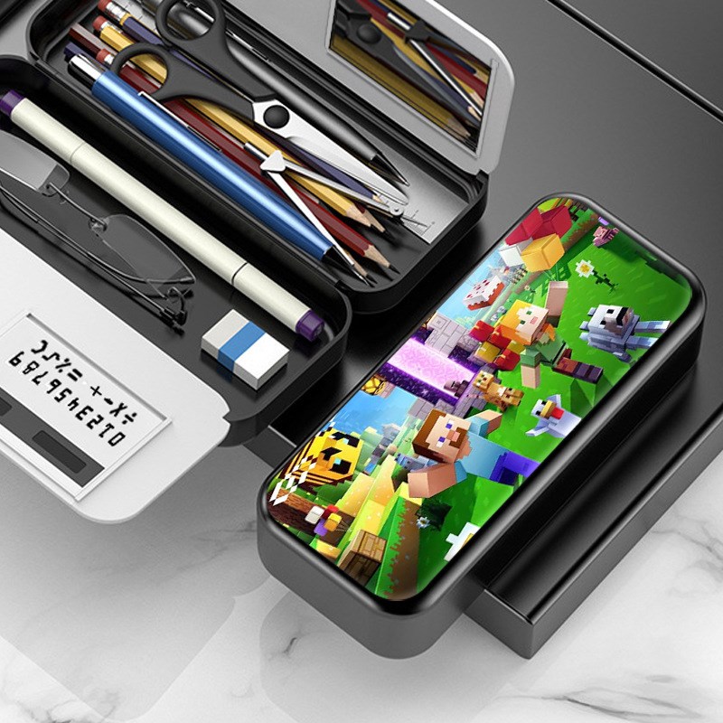 我的世界多功能学生文具盒男y女生大容量小学初中收纳盒笔盒笔袋