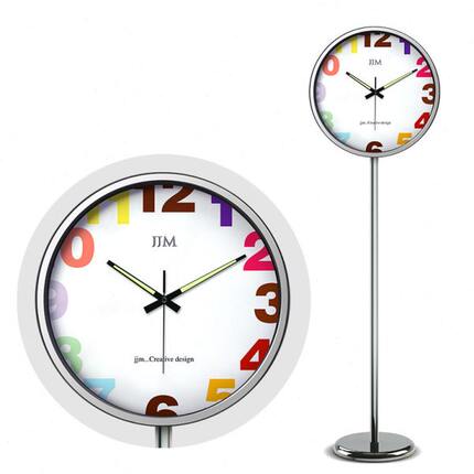 客厅立地钟创意个性站地座钟金属钢 静音数字钟表简约数字立地钟