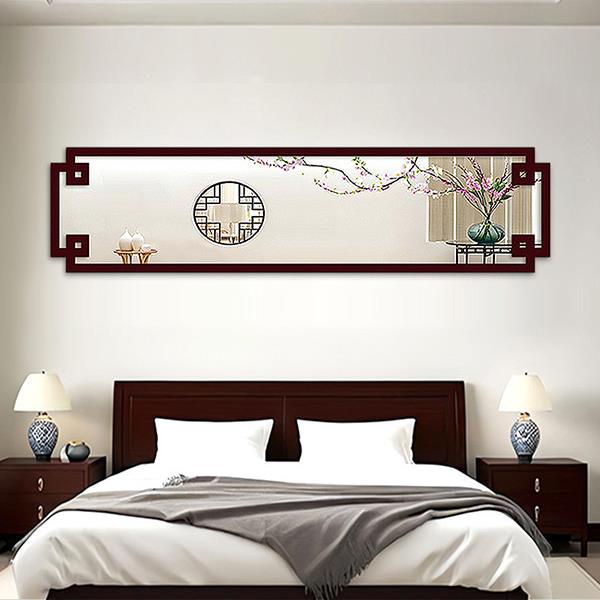 新中式客厅沙发背景墙挂画面壁画装饰画横中国风古典实木卧室床头