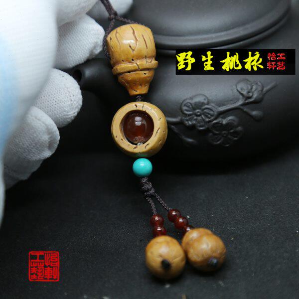 三通桃核珠云长转运珠星月菩提配饰金刚串脖背各种弟子挂桃核雕刻