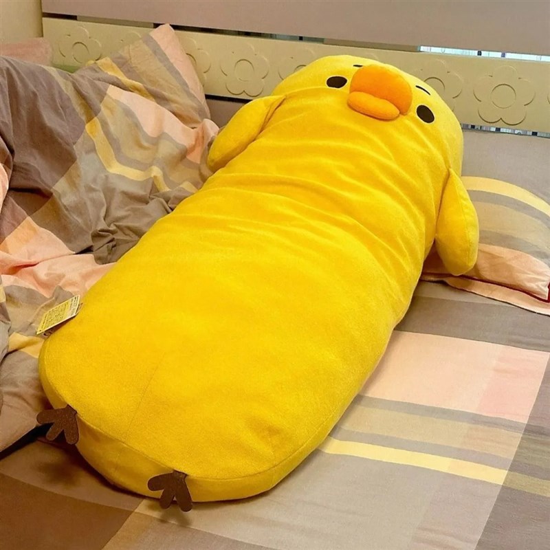 可爱鼻孔鸡软体长条抱枕床上睡觉夹腿陪睡毛S绒玩偶送学生宿舍