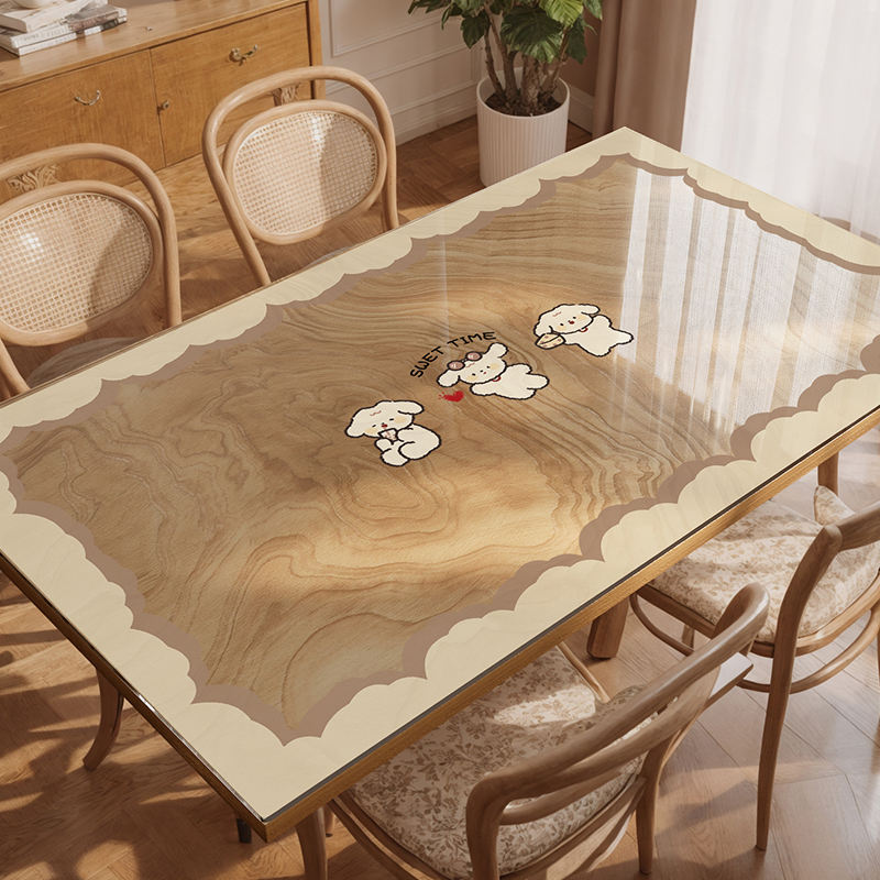 卡通透明软玻璃桌垫防水防油免洗桌布桌面保护P垫防烫耐高温茶几
