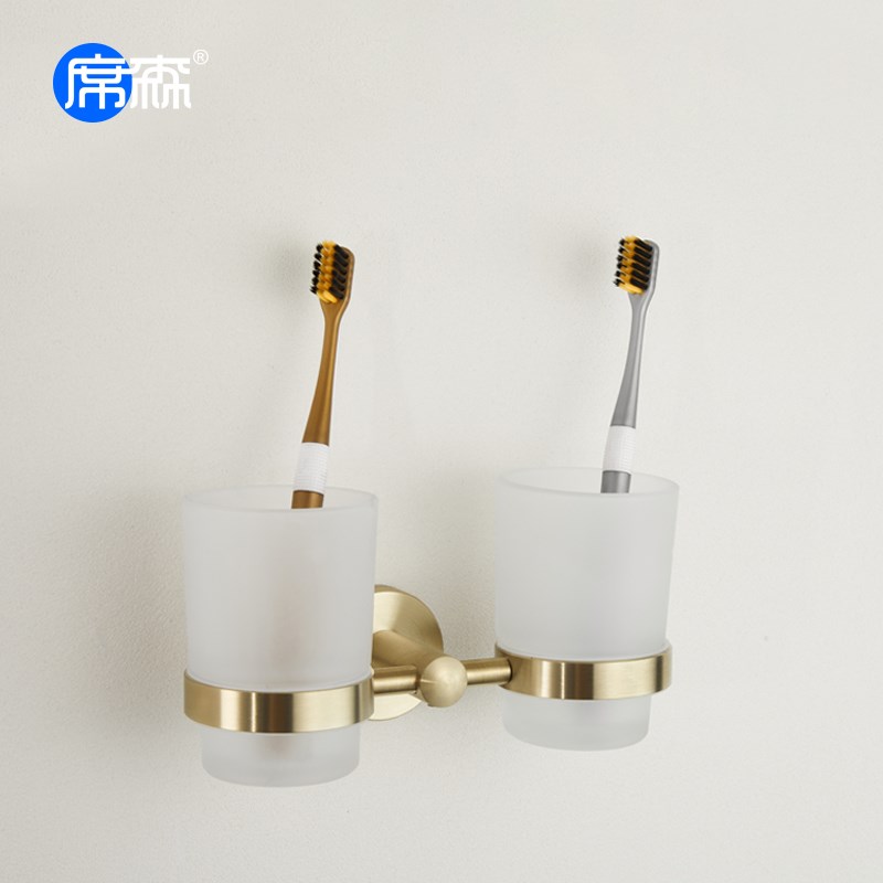 牙刷置物架304不l锈钢牙具漱口杯卫生间牙杯洗漱台壁挂式牙刷架子