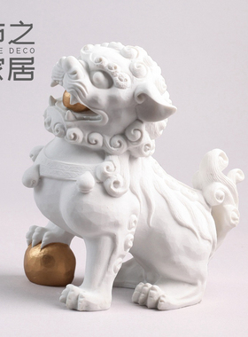 国风文创狮子摆件新中式动物雕塑入E户玄关博古架办公区装饰礼品