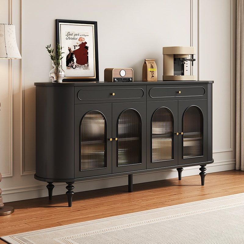 法式复古风餐边柜2025新款实z木玄关柜客厅简约现代黑色斗柜储物,住宅家具,餐边柜,淘宝优惠券,粉丝福利购,淘宝优惠卷