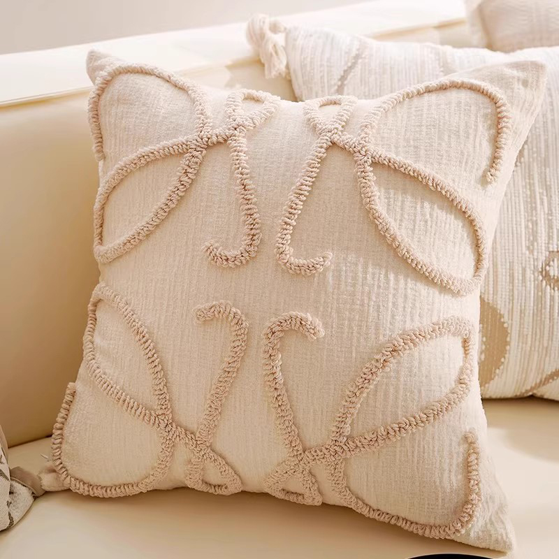 奶油色抱枕套不含芯法式轻奢高级感抱枕客厅沙发靠枕床头腰枕靠垫