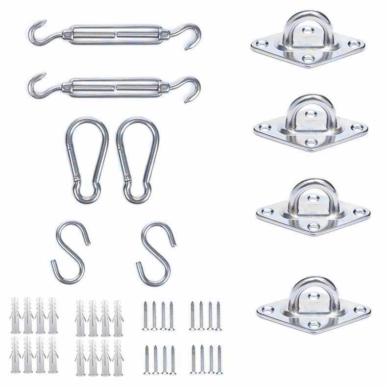 遮阳帆不锈钢配件 遮阳网配件菱形门扣弹簧钩 花篮螺栓 吊环
