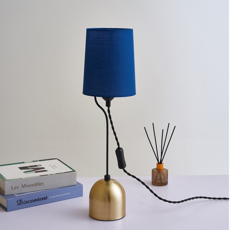 日式简约网红卧室布罩台灯创意宿舍床G头氛围灯酒店民宿客房灯蓝