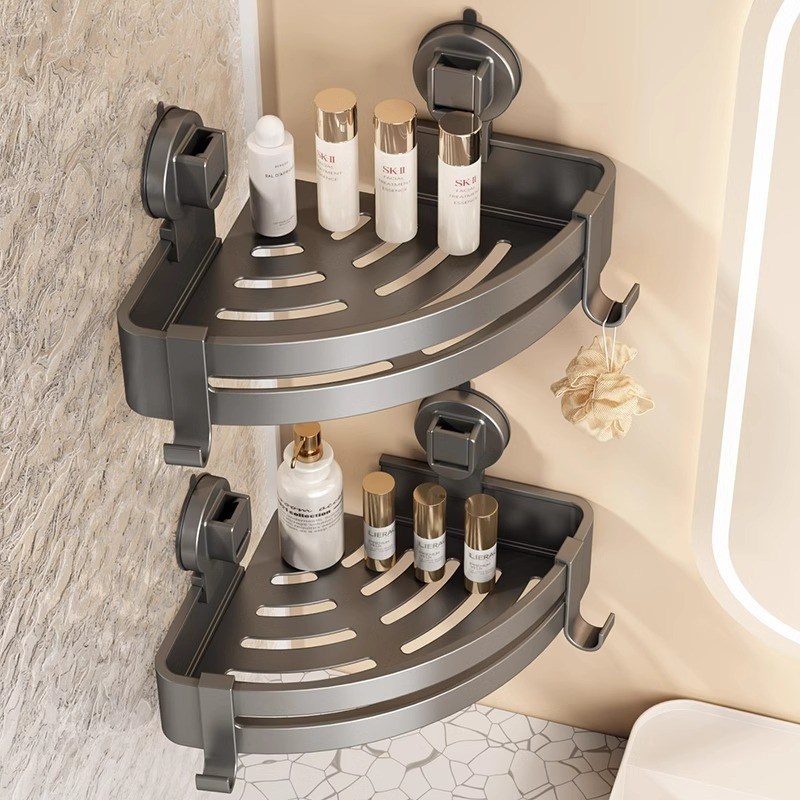 吸盘卫生间三角置物架壁挂式挂墙架洗漱洗护用品浴室架Z浴室收纳