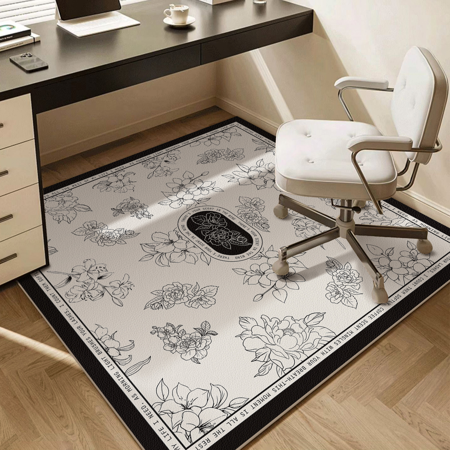 美式轻奢高级感正方形转椅地垫