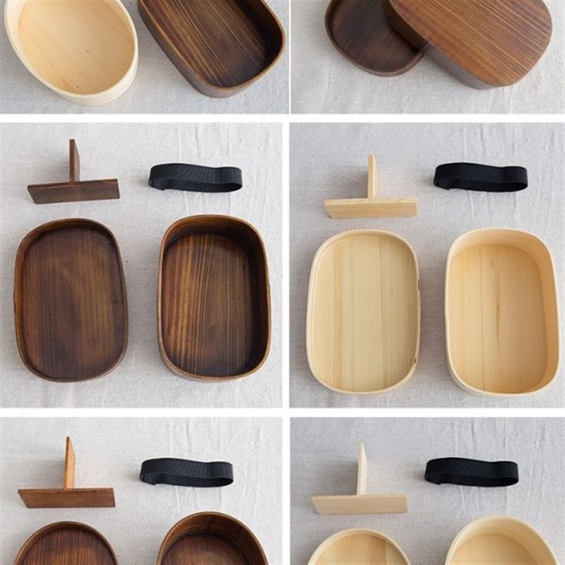 饭盒日式木质便当盒单层分格y寿司盒学生便携餐盒干果盒野餐盒