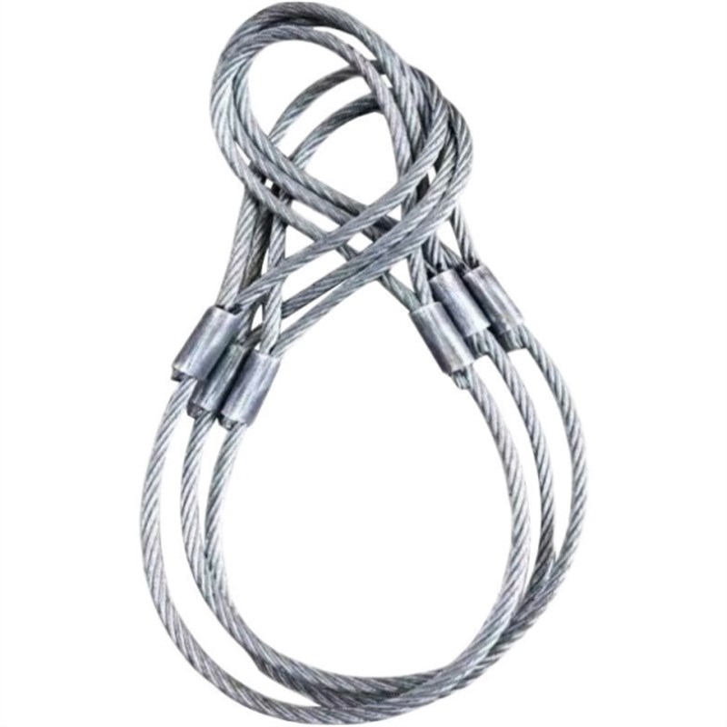 万尊镀锌钢丝绳14omm2米双扣压制钢丝绳起重吊索工具