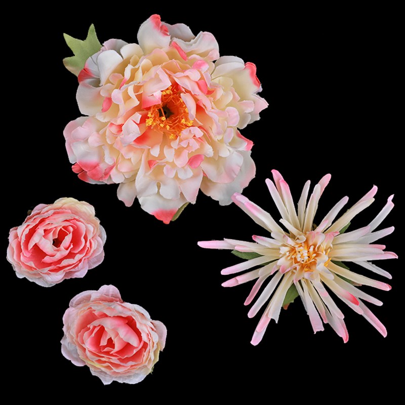 汉服绢花鸭嘴发夹古装唐s风头饰古风芙蓉花拍照仙女仿真花写真发