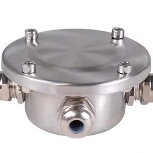 线灯专用灯底口8mm一进二出不锈钢进出三下水水防水接线盒喷泉出