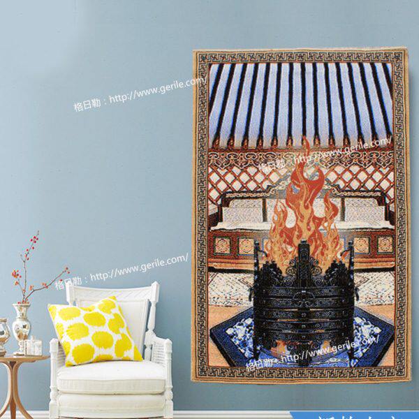 国纯蒙毯编织族古新款壁书房装饰挂毯蒙古羊毛客厅圣餐厅羊毛毯火