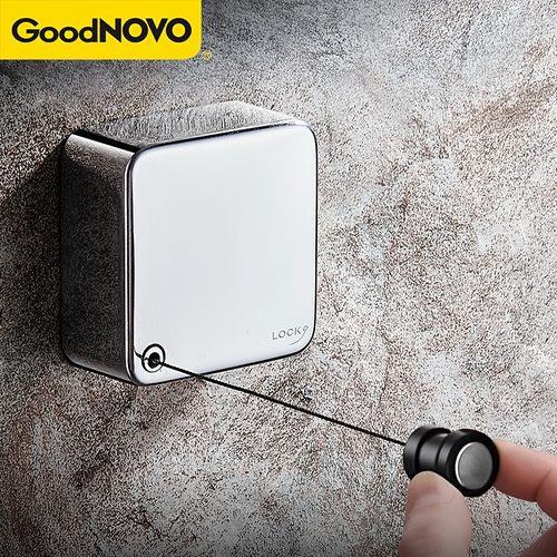 隐形伸缩晾衣f绳室内免打孔神器卫生间浴室壁挂晾衣架晒衣收缩绳