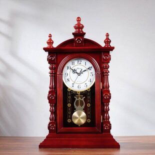 大号客厅摆件座钟台钟实木 台式 老式 复古家用老表桌面钟表时钟中式