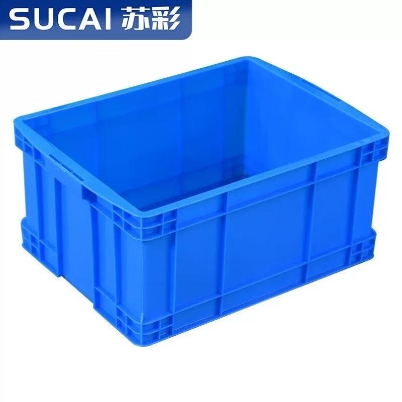 苏彩塑料周转箱长方形加厚胶框大号E工业整理箱中转物流筐可加盖