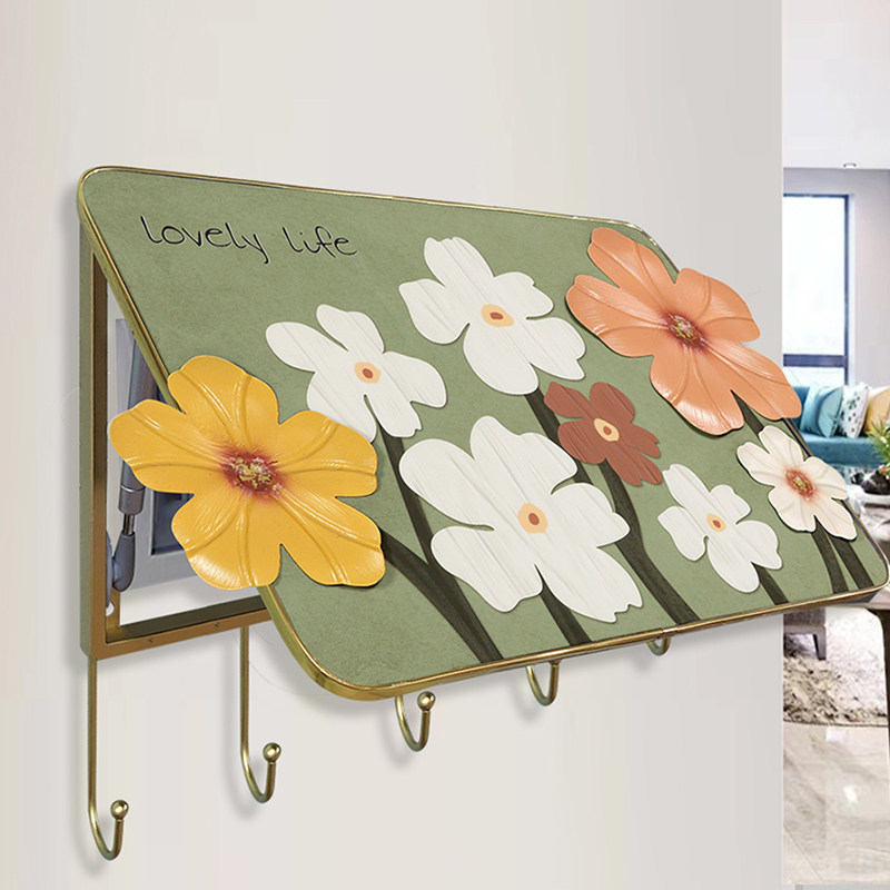 创意立体花朵电表箱装饰画配电箱遮挡铁艺多功能家居客厅电闸挂饰