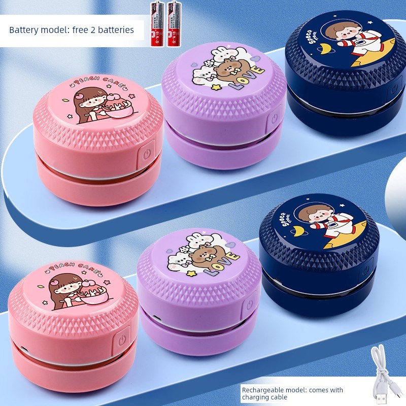 电动桌面吸尘器,可吸收橡皮屑,铅笔灰,清洁文具,学生和儿童,迷你