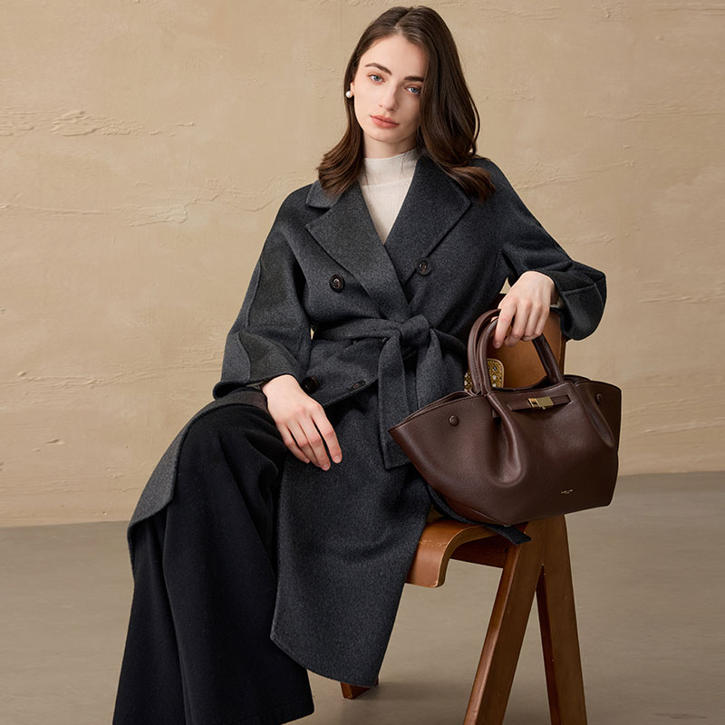 100%纯羊绒大衣秋冬高级感外套