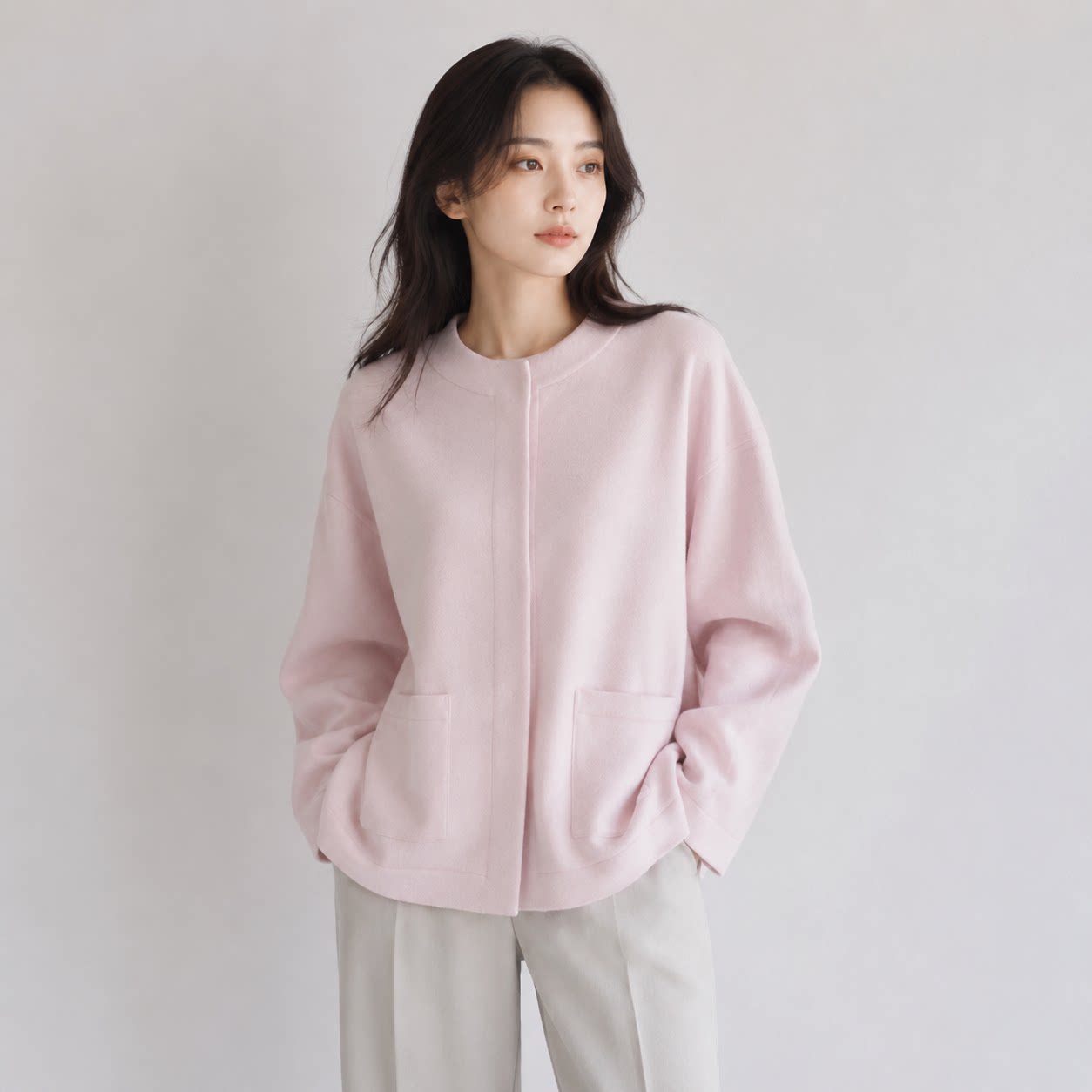 【合盈】14.5微米丨100山羊绒大衣双面毛呢外套短款小个子女秋冬