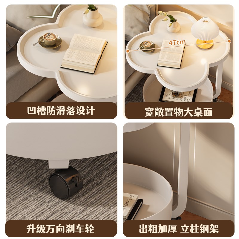可移动小推车客厅沙发边几创意侧边柜置物架小茶几桌子餐厅零食台
