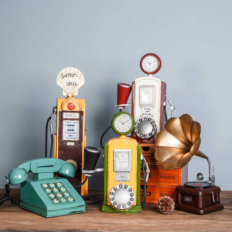 民国风老式电话机电视机摆件美式工业风复古餐饮店服装店铺装饰品