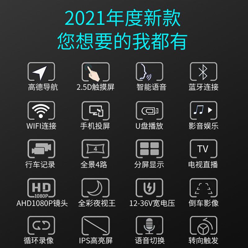 房车4路监控导航记录仪1080P高清夜视倒车影像多功能一体机触摸屏
