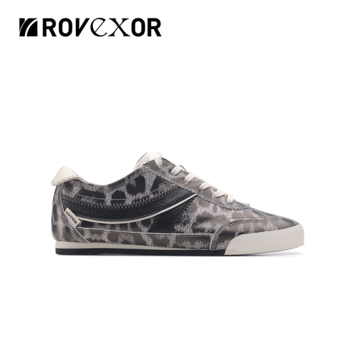 ROVEXOR 1#跑道｜26春夏新品豹纹牛皮撞色复古经典休闲慢跑鞋女