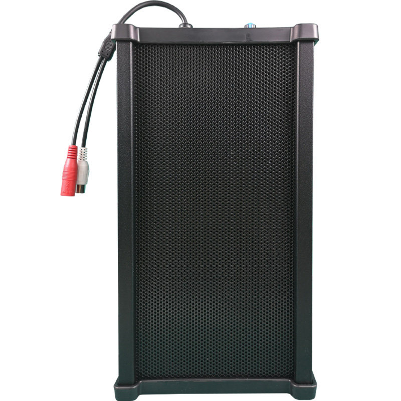 黑色铝材室外防水音柱防雨DC12V监控对讲扩声音箱20W内置功放有源